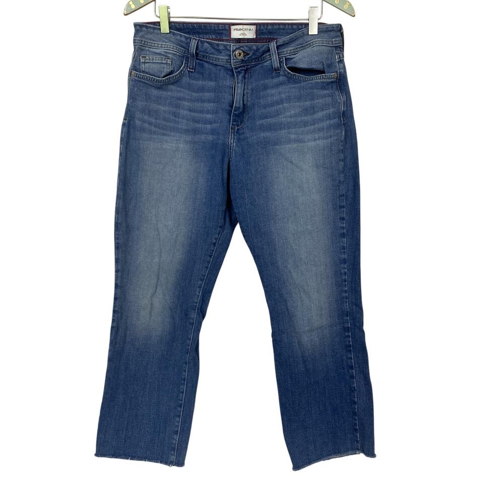 Fran Denim Heather Jeans Womens‎ 31 Medium Wash Mid Rise Straight Crop 33x26